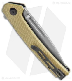 CIVIVI Keen Nadder Tanto Liner Lock Knife Olive Micarta (3.5" SW) C2021C -Civivi CIVIVI Keen Nadder Tanto LL Olive Micarta SW BHQ 118859 jr side