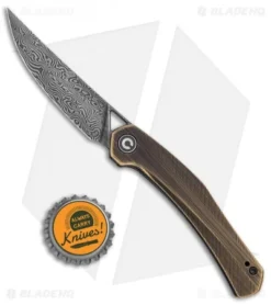 CIVIVI Lazar Liner Lock Knife Black Hand Rubbed Brass (3.1" Damascus) -Civivi CIVIVI Lazar LL Black Hand Rubbed Brass C20013 DS2 BHQ 135073 jr bottlecap