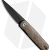 CIVIVI Lundquist Lumi Liner Lock Knife Brown Burlap Micarta (2.6" Black SW)