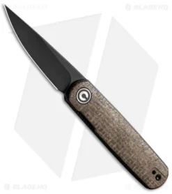 CIVIVI Lundquist Lumi Liner Lock Knife Brown Burlap Micarta (2.6" Black SW)