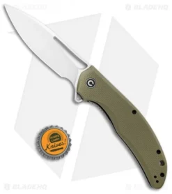 CIVIVI Vexer Flipper Liner Lock Knife OD Green G-10 (3.96" Satin) -Civivi CIVIVI Lynchpin Flipper LL OD Green G 10 Satin C915A BHQ 105666 jr bottlecap