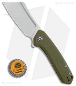 CIVIVI Mini Bullmastiff Liner Lock Knife OD Green G-10 (3" Stonewash) -Civivi CIVIVI Mini Bullmastiff Liner Lock Knife OD Green G 10 3in SW C2004B BHQ 112156 LS Bottlecap