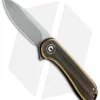 CIVIVI Mini Elementum Frame Lock Knife Hand-Rubbed Brass (1.8" Gray)