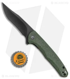 CIVIVI Mini Sandbar Liner Lock Knife Green Micarta (2.9" Black) C20011-3 -Civivi CIVIVI Mini Sandbar LL Knife Green Micarta Black BHQ 142903 jr bottlecap