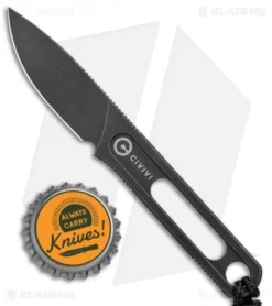 CIVIVI Minimis Fixed Blade Knife W/ Pocket Sheath (2.2" Black Stonewash) -Civivi CIVIVI Minimis Fixed Blade Pocket Sheath Black SW C20026 1 BHQ 126483 jr bottlecap