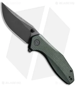 CIVIVI ODD 22 Liner Lock Knife Green Micarta (3" Black Stonewash)