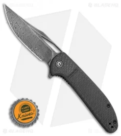 CIVIVI Ortis Liner Lock Knife Twill CF (3.25" Black Damascus) C2013DS-1 -Civivi CIVIVI Ortis Liner Lock Knife Twill CF 3.2 Black Damascus C2013DS 1 BHQ 115976 LS Bottlecap