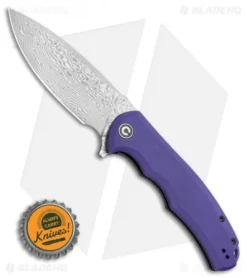 CIVIVI Praxis Flipper Liner Lock Knife Purple G-10 (3.75" Damascus) -Civivi CIVIVI Praxis Flipper Liner Lock Knife Purple G 10 3.75 Damascus C803DS 2 BHQ 112173 LS Bottlecap