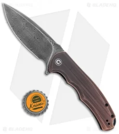 CIVIVI Praxis Liner Lock Flipper Knife Black Rubbed Copper (3.74" Damascus) -Civivi CIVIVI Praxis LL Black Rubbed Copper Damascus BHQ 134075 jr bottlecap