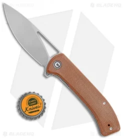 CIVIVI Riffle Liner Lock Knife Brown Micarta (3.5" Stonewash) C2024A -Civivi CIVIVI Riffle LL Brown Micarta SW BHQ 120366 jr bottlecap