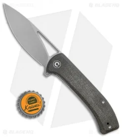 CIVIVI Riffle Liner Lock Knife Dark Green Micarta (3.5" Stonewash) C2024C -Civivi CIVIVI Riffle LL Dark Green Micarta SW BHQ 120368 jr bottlecap