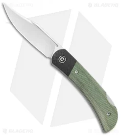 CIVIVI Rustic Gent Lock Back Knife Green Micarta/CF (2.97" Satin D2) C914B