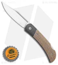 CIVIVI Rustic Gent Lock Back Knife Tan Micarta/CF (3" Satin D2) C914C -Civivi CIVIVI Rustic Gent Lock Back Knife Tan Micarta CF 2.97in Satin D2 C914C BHQ 104233 LS Bottlecap