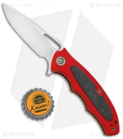 CIVIVI Shard Liner Lock Knife Red G-10/CF (2.95" Satin) C806D -Civivi CIVIVI Shard LL Red G 10 CF Satin C806D BHQ 92547 jr bottlecap