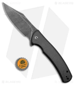 CIVIVI Sinisys Frame Lock Knife Twill CF/Steel (3.7" Damascus) C20039-DS1 -Civivi CIVIVI Sinisys FL Twill CF Steel Damascus BHQ 174428 jr bottlecap