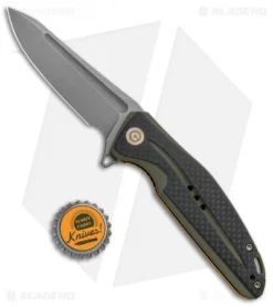 CIVIVI Statera Flipper Liner Lock Knife OD Green Carbon Fiber (3.5" SW) C901B -Civivi CIVIVI Statera Flipper LL OD Green CF SW C901B BHQ 93882 jr bottlecap