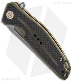 CIVIVI Statera Flipper Liner Lock Knife OD Green Carbon Fiber (3.5" SW) C901B -Civivi CIVIVI Statera Flipper LL OD Green CF SW C901B BHQ 93882 jr spine