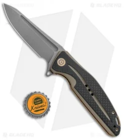 CIVIVI Statera Flipper Liner Lock Knife Tan Carbon Fiber (3.5" SW) C901A -Civivi CIVIVI Statera Flipper LL Tan CF SW C901A BHQ 93883 jr bottlecap