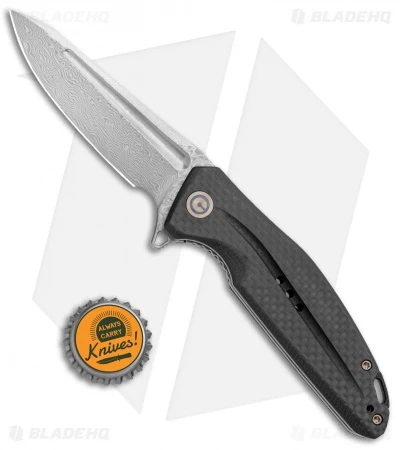 CIVIVI Statera Flipper Liner Lock Knife Black G10/Carbon Fiber (3.5" Damascus) 4 CIVIVI Statera Flipper Liner Lock Knife Black G10/Carbon Fiber (3.5" Damascus) - Image 4