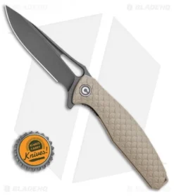 CIVIVI Wyvern Folding Flipper Knife Tan FRN (3.5" Black) -Civivi CIVIVI Wyvern Folding Flipper Knife Tan FRN 3.5 Black C902F BHQ 115285 LS Bottlecap