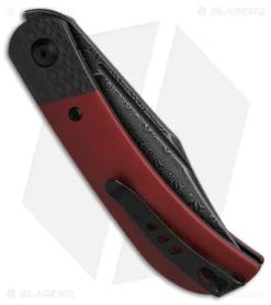 CIVIVI Appalachian Drifter 2 Liner Lock Knife Burgundy G-10 (3" Damascus) -Civivi Civivi Appalachian Drifter 2 LL Knife Burgundy G 10 3in Damascus BHQ 138581 td side