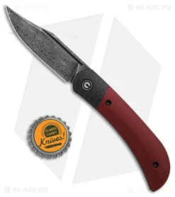 CIVIVI Appalachian Drifter 2 Liner Lock Knife Burgundy G-10 (3" Damascus) -Civivi Civivi Appalachian Drifter 2 LL Knife Burgundy G 10 3in Damascus BHQ 138581 td size