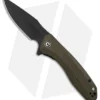 CIVIVI Baklash Flipper Liner Lock Knife Green Coarse Micarta (3.5" Black SW)