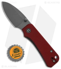CIVIVI Baby Banter Liner Lock Knife Burgundy G-10 (2.4â Stonewash) -Civivi Civivi Peterson Baby Banter LL Knife Burgundy G 10 2in 4cm Stonewash BHQ 138577 td size