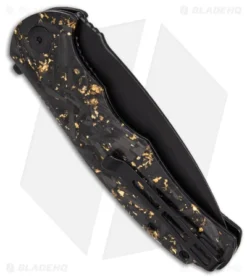 CIVIVI Praxis Flipper Liner Lock Knife Shredded Gold CF (3.75" Black SW) C803J -Civivi Civivi Praxis FLLK Shredded Gold CF 3in Black SW BHQ 151797 td side