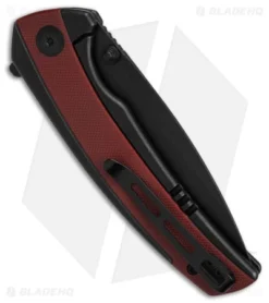 CIVIVI Teraxe Drop Point Frame Lock Knife Burgundy G-10 (3.5" Black SW) C20036-1 -Civivi Civivi Teraxe DP FLK Burgundy G10 3in G10 Black SW BHQ 151749 td side