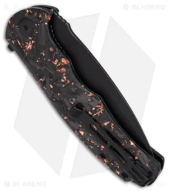 CIVIVI Praxis Flipper Liner Lock Knife Shredded Copper CF (3.75" Black SW) -Civivi praxis 151794 td side
