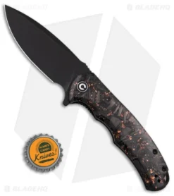 CIVIVI Praxis Flipper Liner Lock Knife Shredded Copper CF (3.75" Black SW) -Civivi praxis 151794 td size